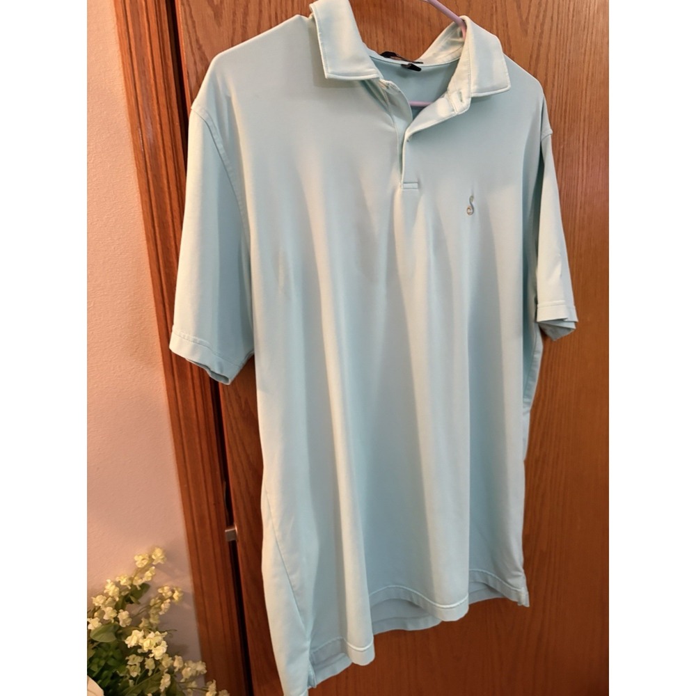 Dunhill L Men's Seafoam Green Golf Shirt